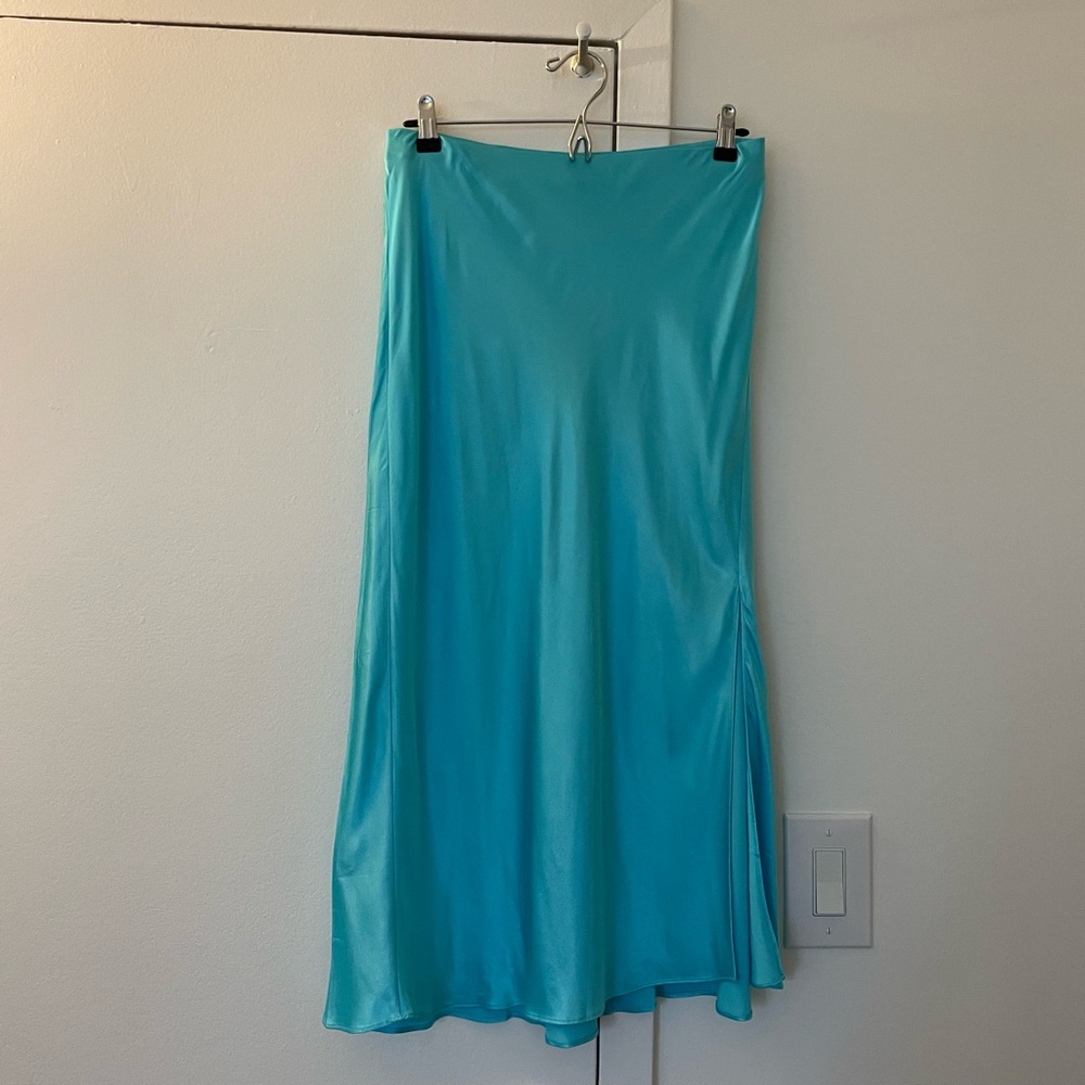 Rails Maya satin slip skirt blue medium NWT
